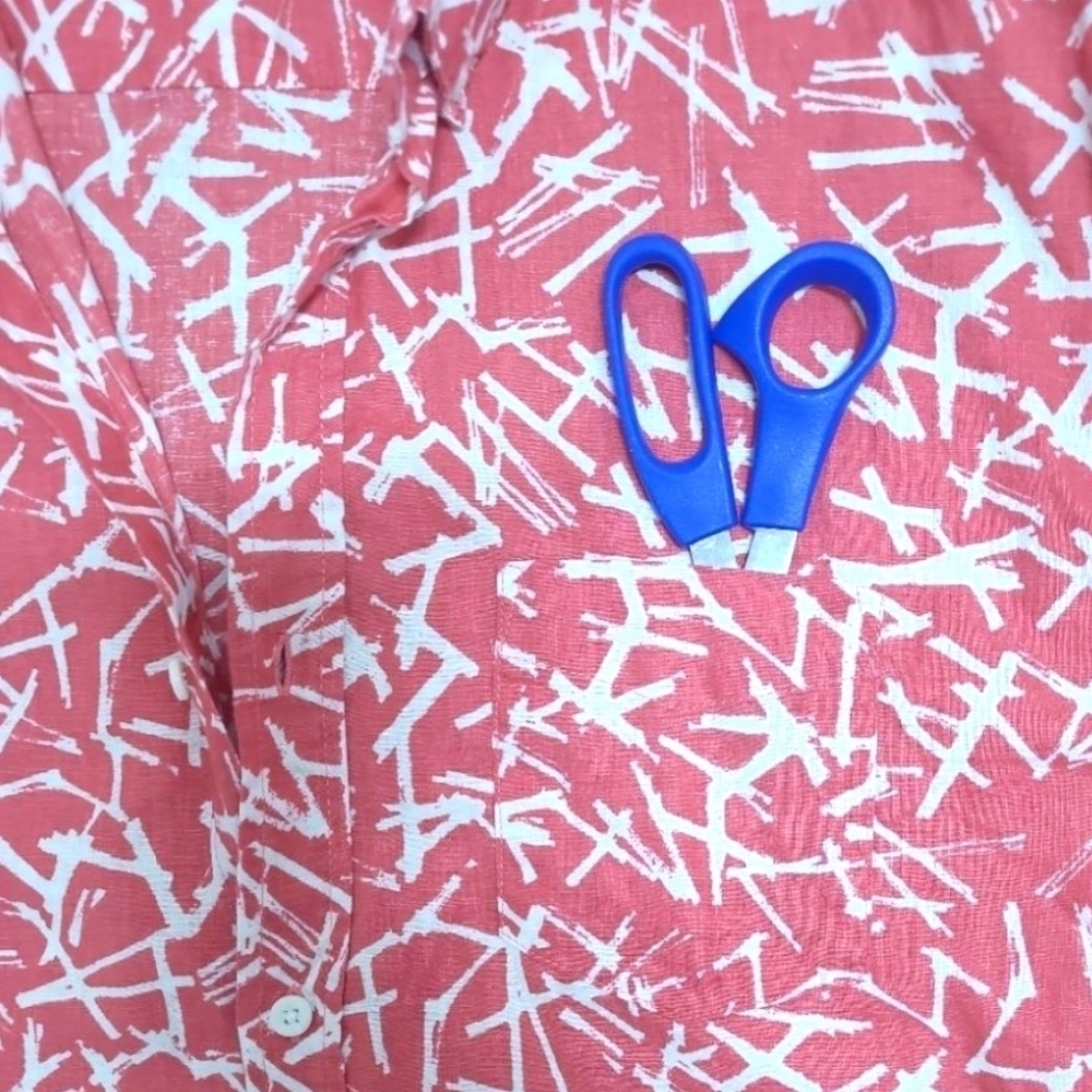 Onia Linen/Cotton Blend Short Sleeve Vacation Camp Shirt Size Large - Picture 4 of 11